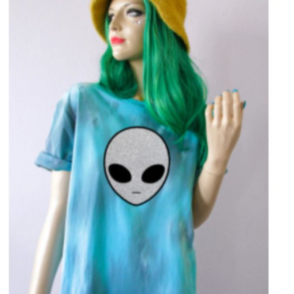 Alien Rainbow Pastel Tie Dye T-Shirt - Picture 2 of 2